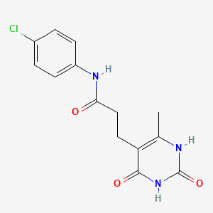 molecular formula C14H14ClN3O3 B6423074 N-(4-chlorophenyl)-3-(6-methyl-2,4-dioxo-1,2,3,4-tetrahydropyrimidin-5-yl)propanamide CAS No. 1105229-43-3