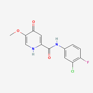 molecular formula C13H10ClFN2O3 B6423097 N-(3-chloro-4-fluorophenyl)-5-methoxy-4-oxo-1,4-dihydropyridine-2-carboxamide CAS No. 1040660-62-5