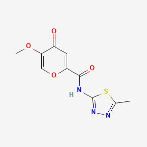molecular formula C10H9N3O4S B6423105 5-methoxy-N-(5-methyl-1,3,4-thiadiazol-2-yl)-4-oxo-4H-pyran-2-carboxamide CAS No. 1040661-41-3