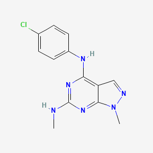 molecular formula C13H13ClN6 B6423112 N4-(4-chlorophenyl)-N1,6-dimethyl-1H-pyrazolo[3,4-d]pyrimidine-4,6-diamine CAS No. 896004-76-5