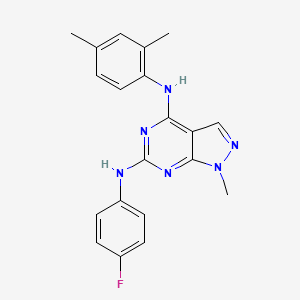 molecular formula C20H19FN6 B6423131 N4-(2,4-dimethylphenyl)-N6-(4-fluorophenyl)-1-methyl-1H-pyrazolo[3,4-d]pyrimidine-4,6-diamine CAS No. 896001-73-3