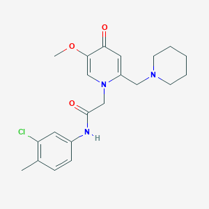 N-(3-chloro-4-methylphenyl)-2-{5-methoxy-4-oxo-2-[(piperidin-1-yl)methyl]-1,4-dihydropyridin-1-yl}acetamide
