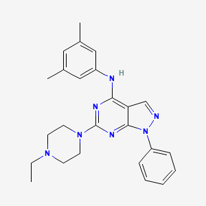 molecular formula C25H29N7 B6423139 N-(3,5-dimethylphenyl)-6-(4-ethylpiperazin-1-yl)-1-phenyl-1H-pyrazolo[3,4-d]pyrimidin-4-amine CAS No. 946296-24-8