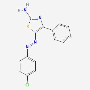 molecular formula C15H11ClN4S B6423148 5-[2-(4-chlorophenyl)hydrazin-1-ylidene]-4-phenyl-2,5-dihydro-1,3-thiazol-2-imine CAS No. 26179-16-8