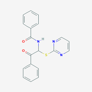 molecular formula C19H15N3O2S B6423160 N-[2-oxo-2-phenyl-1-(pyrimidin-2-ylsulfanyl)ethyl]benzamide CAS No. 162331-11-5