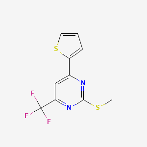 molecular formula C10H7F3N2S2 B6423178 2-(methylsulfanyl)-4-(thiophen-2-yl)-6-(trifluoromethyl)pyrimidine CAS No. 2627-53-4