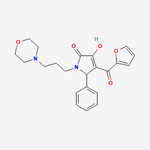 molecular formula C22H24N2O5 B6423201 4-(furan-2-carbonyl)-3-hydroxy-1-[3-(morpholin-4-yl)propyl]-5-phenyl-2,5-dihydro-1H-pyrrol-2-one CAS No. 381194-31-6