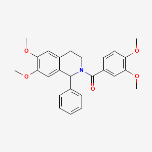 molecular formula C26H27NO5 B6423214 2-(3,4-dimethoxybenzoyl)-6,7-dimethoxy-1-phenyl-1,2,3,4-tetrahydroisoquinoline CAS No. 514793-11-4