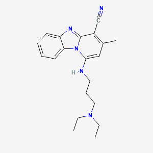 13-{[3-(diethylamino)propyl]amino}-11-methyl-1,8-diazatricyclo[7.4.0.0^{2,7}]trideca-2(7),3,5,8,10,12-hexaene-10-carbonitrile