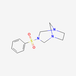 molecular formula C11H15N3O2S B6423240 3-(benzenesulfonyl)-1,3,5-triazabicyclo[3.2.1]octane CAS No. 58789-68-7