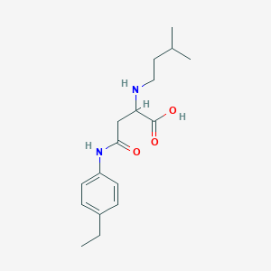 molecular formula C17H26N2O3 B6423257 3-[(4-ethylphenyl)carbamoyl]-2-[(3-methylbutyl)amino]propanoic acid CAS No. 1030612-47-5