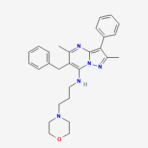 molecular formula C28H33N5O B6423281 6-benzyl-2,5-dimethyl-N-[3-(morpholin-4-yl)propyl]-3-phenylpyrazolo[1,5-a]pyrimidin-7-amine CAS No. 862487-71-6