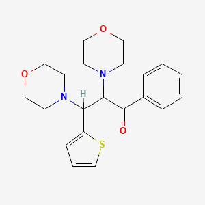 molecular formula C21H26N2O3S B6423286 2,3-bis(morpholin-4-yl)-1-phenyl-3-(thiophen-2-yl)propan-1-one CAS No. 438487-81-1