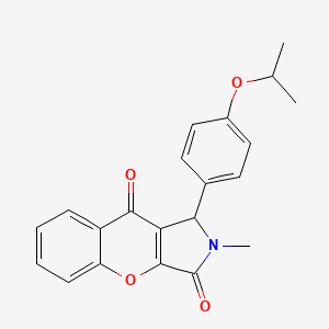 molecular formula C21H19NO4 B6423299 2-methyl-1-[4-(propan-2-yloxy)phenyl]-1H,2H,3H,9H-chromeno[2,3-c]pyrrole-3,9-dione CAS No. 850826-06-1