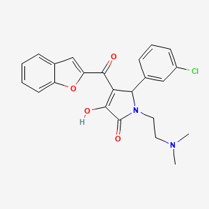 molecular formula C23H21ClN2O4 B6423307 4-(1-benzofuran-2-carbonyl)-5-(3-chlorophenyl)-1-[2-(dimethylamino)ethyl]-3-hydroxy-2,5-dihydro-1H-pyrrol-2-one CAS No. 618365-35-8
