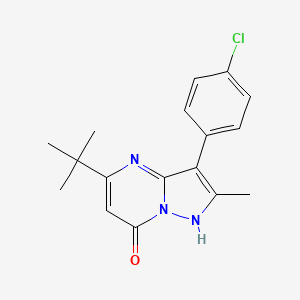 molecular formula C17H18ClN3O B6423326 5-tert-butyl-3-(4-chlorophenyl)-2-methylpyrazolo[1,5-a]pyrimidin-7-ol CAS No. 877800-82-3