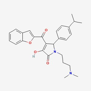 molecular formula C27H30N2O4 B6423358 4-(1-benzofuran-2-carbonyl)-1-[3-(dimethylamino)propyl]-3-hydroxy-5-[4-(propan-2-yl)phenyl]-2,5-dihydro-1H-pyrrol-2-one CAS No. 618363-99-8