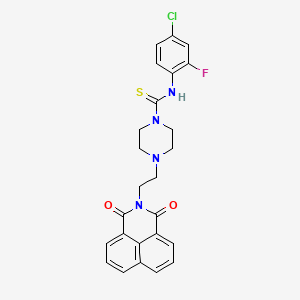 N-(4-chloro-2-fluorophenyl)-4-(2-{2,4-dioxo-3-azatricyclo[7.3.1.0^{5,13}]trideca-1(12),5,7,9(13),10-pentaen-3-yl}ethyl)piperazine-1-carbothioamide