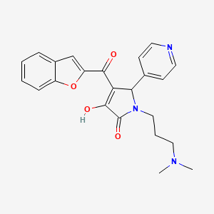 molecular formula C23H23N3O4 B6423388 4-(1-benzofuran-2-carbonyl)-1-[3-(dimethylamino)propyl]-3-hydroxy-5-(pyridin-4-yl)-2,5-dihydro-1H-pyrrol-2-one CAS No. 618363-86-3
