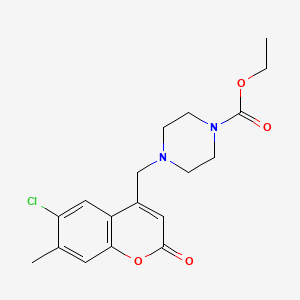 molecular formula C18H21ClN2O4 B6423397 ethyl 4-[(6-chloro-7-methyl-2-oxo-2H-chromen-4-yl)methyl]piperazine-1-carboxylate CAS No. 849136-24-9