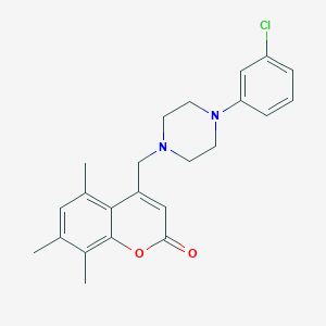 B6423414 4-{[4-(3-chlorophenyl)piperazin-1-yl]methyl}-5,7,8-trimethyl-2H-chromen-2-one CAS No. 877788-15-3