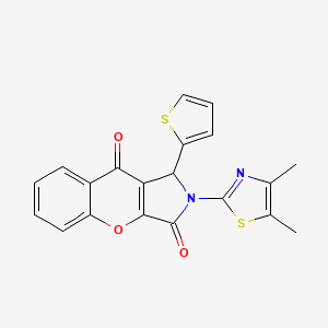 molecular formula C20H14N2O3S2 B6423425 2-(4,5-dimethyl-1,3-thiazol-2-yl)-1-(thiophen-2-yl)-1H,2H,3H,9H-chromeno[2,3-c]pyrrole-3,9-dione CAS No. 620155-49-9