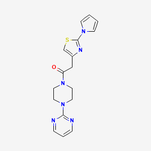 molecular formula C17H18N6OS B6423433 1-[4-(pyrimidin-2-yl)piperazin-1-yl]-2-[2-(1H-pyrrol-1-yl)-1,3-thiazol-4-yl]ethan-1-one CAS No. 1092345-38-4
