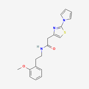 molecular formula C18H19N3O2S B6423435 N-[2-(2-methoxyphenyl)ethyl]-2-[2-(1H-pyrrol-1-yl)-1,3-thiazol-4-yl]acetamide CAS No. 1092345-23-7