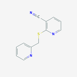 molecular formula C12H9N3S B6423437 2-{[(pyridin-2-yl)methyl]sulfanyl}pyridine-3-carbonitrile CAS No. 1147226-07-0