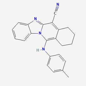 molecular formula C23H20N4 B6423447 9-[(4-methylphenyl)amino]-10,17-diazatetracyclo[8.7.0.0^{3,8}.0^{11,16}]heptadeca-1(17),2,8,11(16),12,14-hexaene-2-carbonitrile CAS No. 251983-44-5