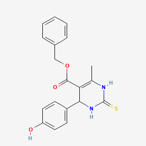 B6423463 benzyl 4-(4-hydroxyphenyl)-6-methyl-2-sulfanylidene-1,2,3,4-tetrahydropyrimidine-5-carboxylate CAS No. 518350-24-8