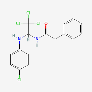 molecular formula C16H14Cl4N2O B6423476 2-phenyl-N-{2,2,2-trichloro-1-[(4-chlorophenyl)amino]ethyl}acetamide CAS No. 301816-64-8
