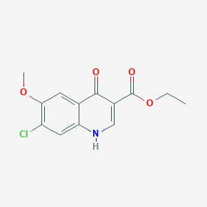 molecular formula C13H12ClNO4 B6423504 ethyl 7-chloro-6-methoxy-4-oxo-1,4-dihydroquinoline-3-carboxylate CAS No. 1373767-56-6