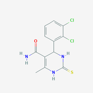 molecular formula C12H11Cl2N3OS B6423508 4-(2,3-dichlorophenyl)-6-methyl-2-sulfanylidene-1,2,3,4-tetrahydropyrimidine-5-carboxamide CAS No. 392740-15-7