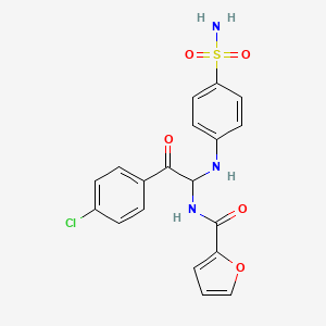 molecular formula C19H16ClN3O5S B6423516 N-[2-(4-chlorophenyl)-2-oxo-1-[(4-sulfamoylphenyl)amino]ethyl]furan-2-carboxamide CAS No. 505079-37-8