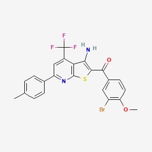 molecular formula C23H16BrF3N2O2S B6423537 2-(3-bromo-4-methoxybenzoyl)-6-(4-methylphenyl)-4-(trifluoromethyl)thieno[2,3-b]pyridin-3-amine CAS No. 618074-82-1