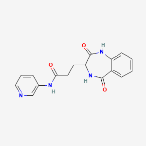 molecular formula C17H16N4O3 B6423560 3-(2,5-dioxo-2,3,4,5-tetrahydro-1H-1,4-benzodiazepin-3-yl)-N-(pyridin-3-yl)propanamide CAS No. 1190841-73-6