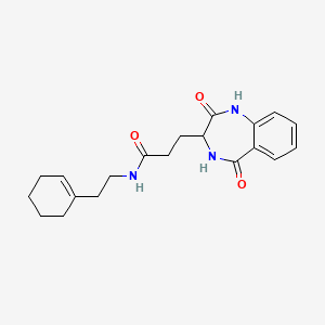 molecular formula C20H25N3O3 B6423567 N-[2-(cyclohex-1-en-1-yl)ethyl]-3-(2,5-dioxo-2,3,4,5-tetrahydro-1H-1,4-benzodiazepin-3-yl)propanamide CAS No. 1192279-20-1