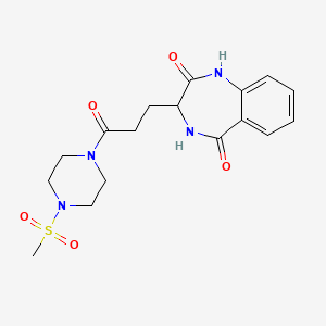 molecular formula C17H22N4O5S B6423573 3-[3-(4-methanesulfonylpiperazin-1-yl)-3-oxopropyl]-2,3,4,5-tetrahydro-1H-1,4-benzodiazepine-2,5-dione CAS No. 1214243-83-0