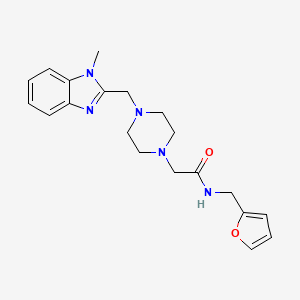 molecular formula C20H25N5O2 B6423577 N-[(furan-2-yl)methyl]-2-{4-[(1-methyl-1H-1,3-benzodiazol-2-yl)methyl]piperazin-1-yl}acetamide CAS No. 1172807-09-8