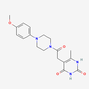 molecular formula C18H22N4O4 B6423580 5-{2-[4-(4-methoxyphenyl)piperazin-1-yl]-2-oxoethyl}-6-methyl-1,2,3,4-tetrahydropyrimidine-2,4-dione CAS No. 1169962-48-4