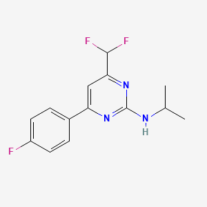 molecular formula C14H14F3N3 B6423592 4-(difluoromethyl)-6-(4-fluorophenyl)-N-(propan-2-yl)pyrimidin-2-amine CAS No. 1011352-08-1