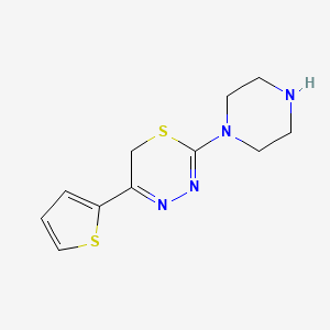 molecular formula C11H14N4S2 B6423601 2-(piperazin-1-yl)-5-(thiophen-2-yl)-6H-1,3,4-thiadiazine CAS No. 1203066-51-6