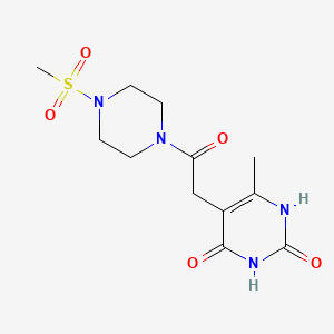 molecular formula C12H18N4O5S B6423615 5-[2-(4-methanesulfonylpiperazin-1-yl)-2-oxoethyl]-6-methyl-1,2,3,4-tetrahydropyrimidine-2,4-dione CAS No. 1203290-99-6
