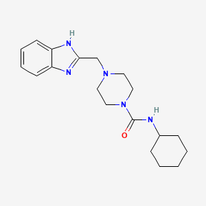 molecular formula C19H27N5O B6423618 4-[(1H-1,3-benzodiazol-2-yl)methyl]-N-cyclohexylpiperazine-1-carboxamide CAS No. 1206999-81-6