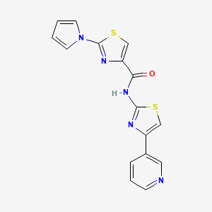 molecular formula C16H11N5OS2 B6423623 N-[4-(pyridin-3-yl)-1,3-thiazol-2-yl]-2-(1H-pyrrol-1-yl)-1,3-thiazole-4-carboxamide CAS No. 1207018-44-7