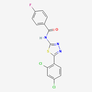 molecular formula C15H8Cl2FN3OS B6423643 N-[5-(2,4-dichlorophenyl)-1,3,4-thiadiazol-2-yl]-4-fluorobenzamide CAS No. 321530-31-8