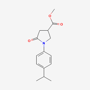 molecular formula C15H19NO3 B6423651 methyl 5-oxo-1-[4-(propan-2-yl)phenyl]pyrrolidine-3-carboxylate CAS No. 160693-54-9