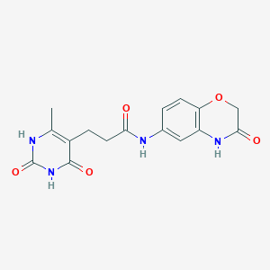 molecular formula C16H16N4O5 B6423655 3-(6-methyl-2,4-dioxo-1,2,3,4-tetrahydropyrimidin-5-yl)-N-(3-oxo-3,4-dihydro-2H-1,4-benzoxazin-6-yl)propanamide CAS No. 1105229-91-1