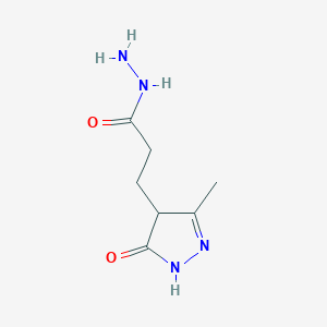 molecular formula C7H12N4O2 B6423658 3-(3-methyl-5-oxo-4,5-dihydro-1H-pyrazol-4-yl)propanehydrazide CAS No. 122023-84-1